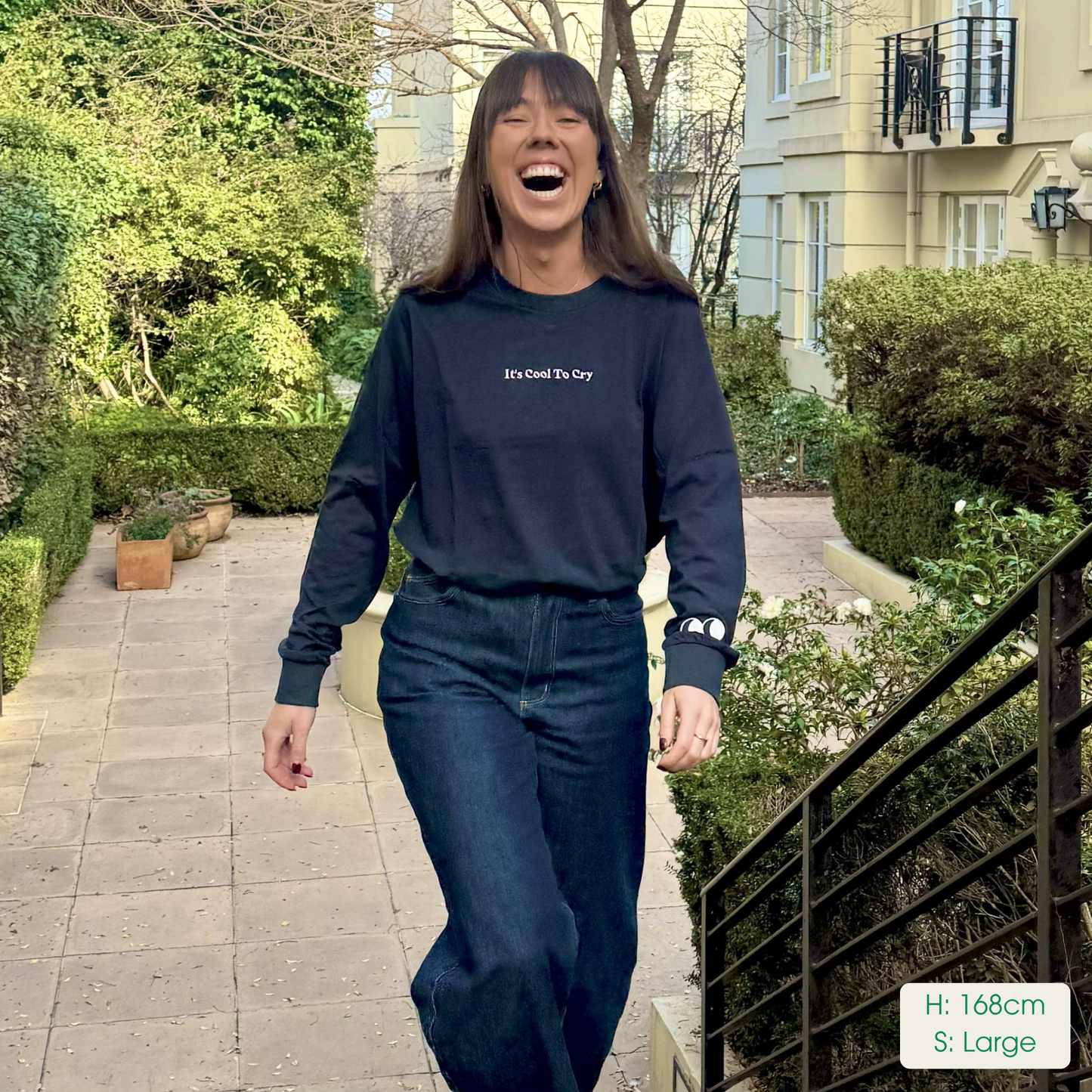 Womens Smiley-ish Long Sleeve T-Shirt