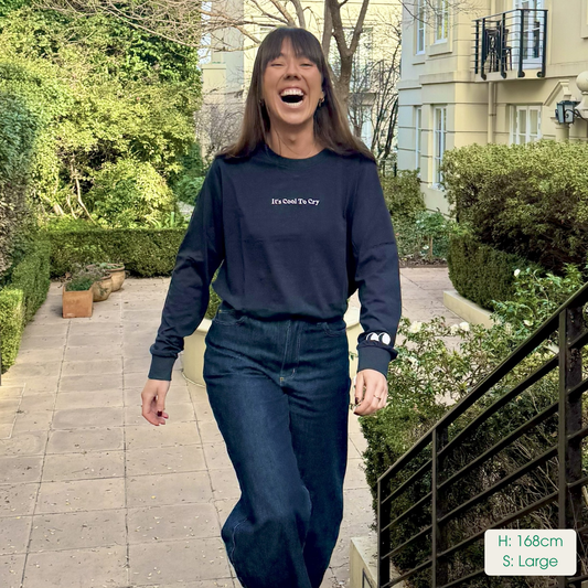 Womens Smiley-ish Long Sleeve T-Shirt